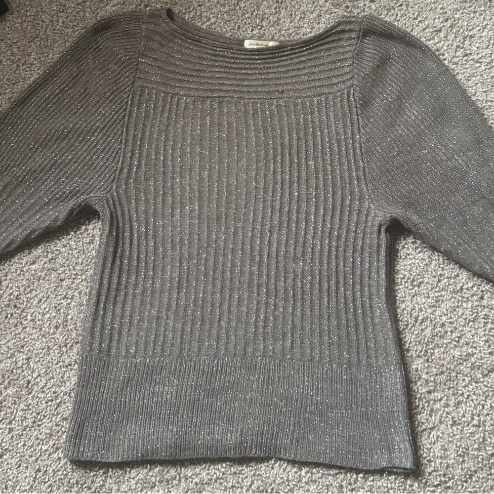 JohnPaulRichard Metallic Gray Women's Sweater